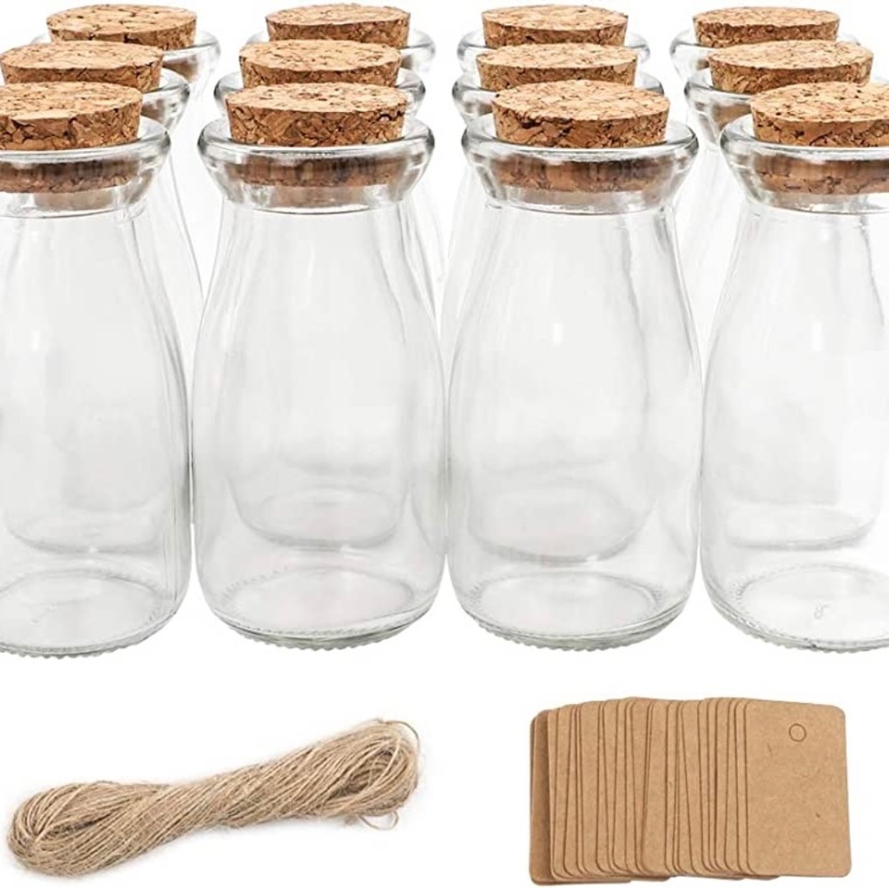 Open Box - CUCUMI 12pcs 3.4oz Small Glass Favor Jars